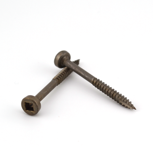 #6 Square Drive Pocket Screw - Pan (fillister) Head - Fine Thread - Type 17 - Plain Finish - 1-1/2" image